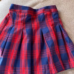 Plaid pleated holiday skirt